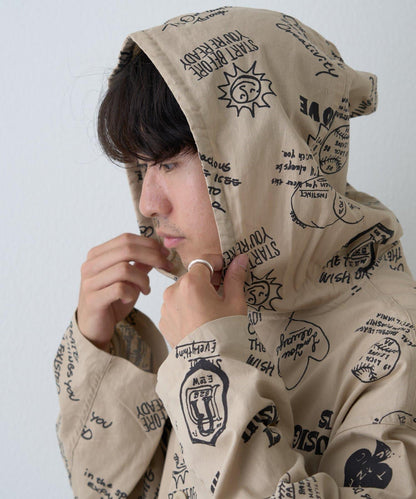 【SOUNDSGOOOOD】（套裝商品）繪畫睡眠連帽襯衫外套＆多功能裙