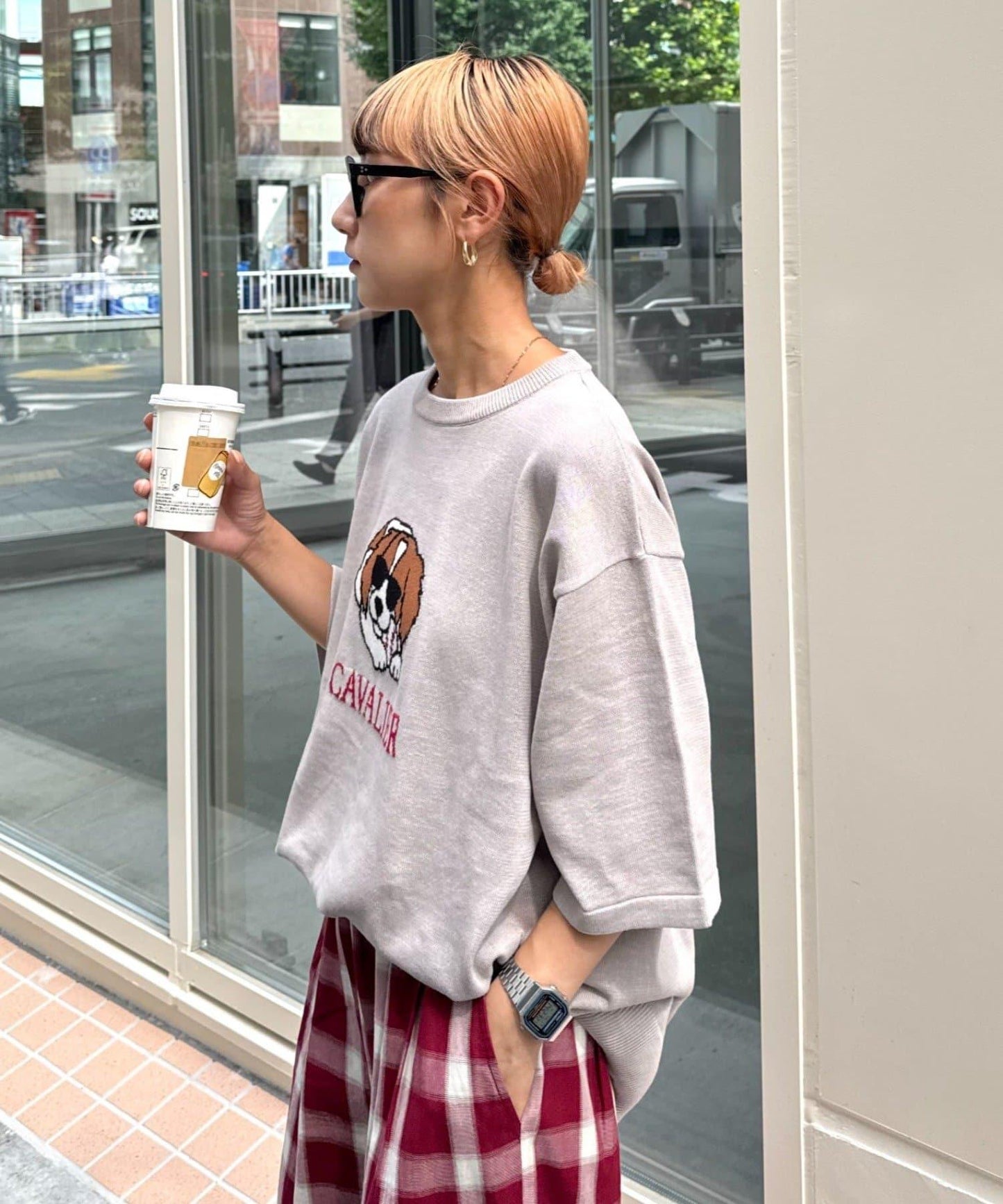 【男女通用】動物紋狗夏季針織半袖T恤