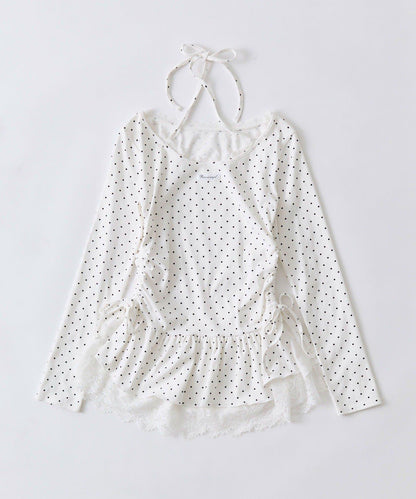 下襬蕾絲吊帶上衣