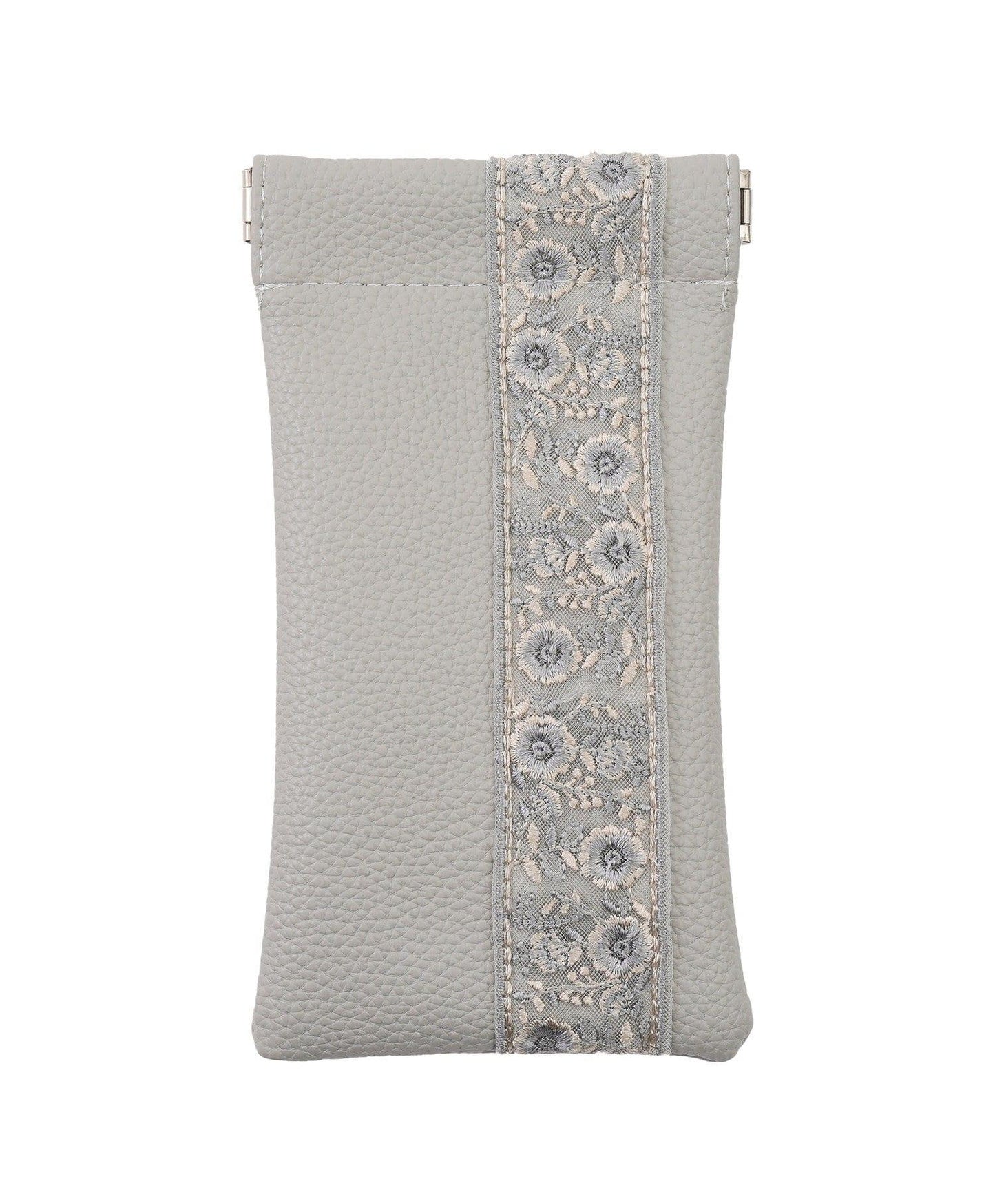 刺繍リボンメガネポーチクロス付き