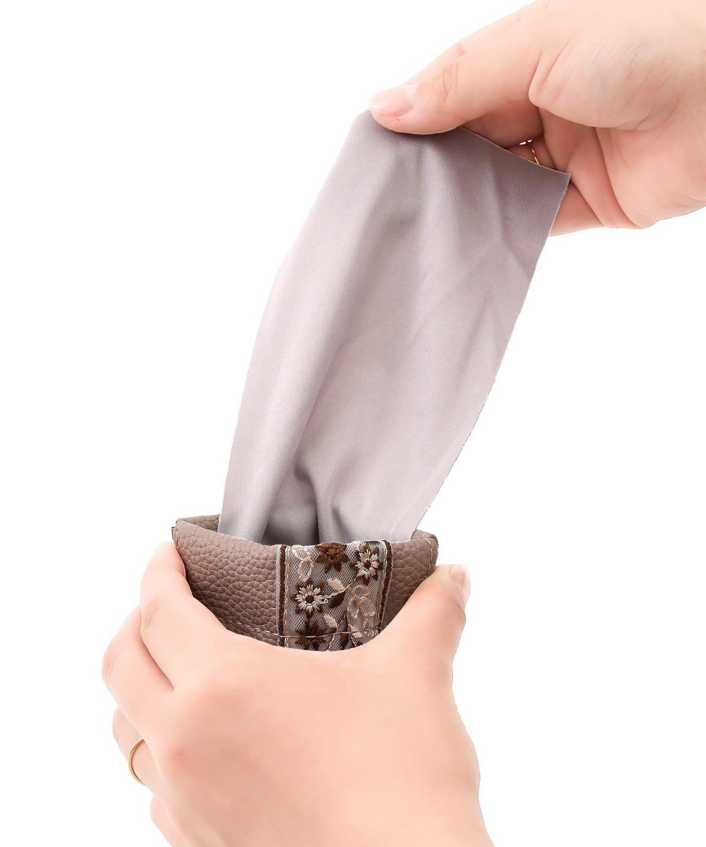 刺繍リボンメガネポーチクロス付き