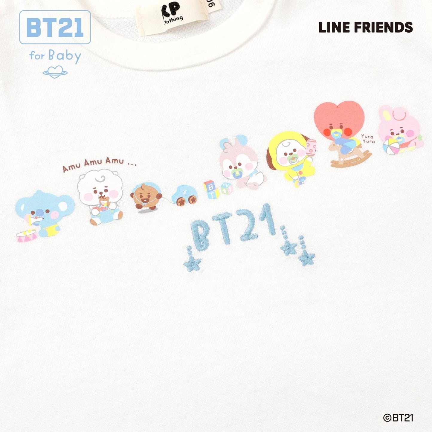 【《BT21》】印花與刺繡短袖T恤（嬰兒款）
