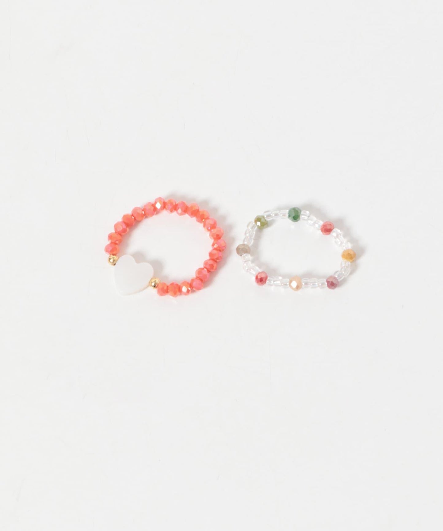 彩色珠子2件套戒指