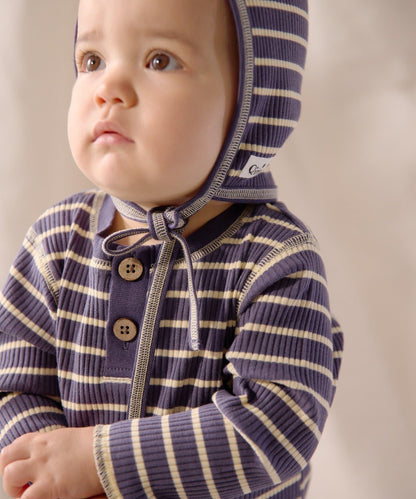 【寶寶】【欽】條紋肋織亨利領上衣