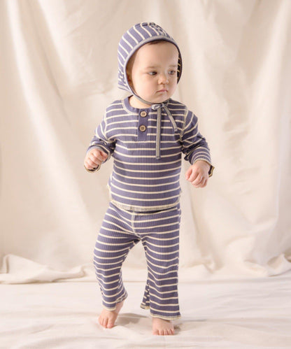 【寶寶】【欽】條紋肋織亨利領上衣