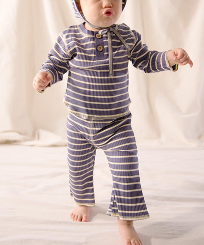 【寶寶】【欽】條紋肋織亨利領上衣