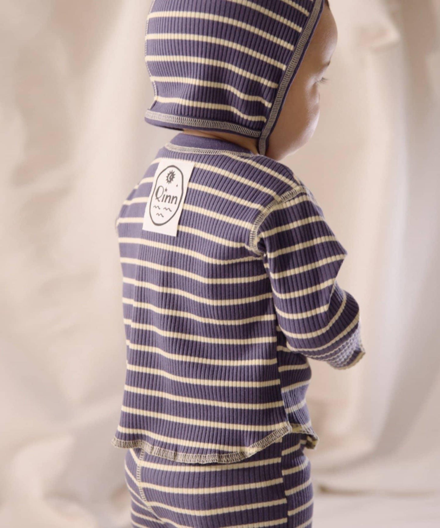 【寶寶】【欽】條紋肋織亨利領上衣