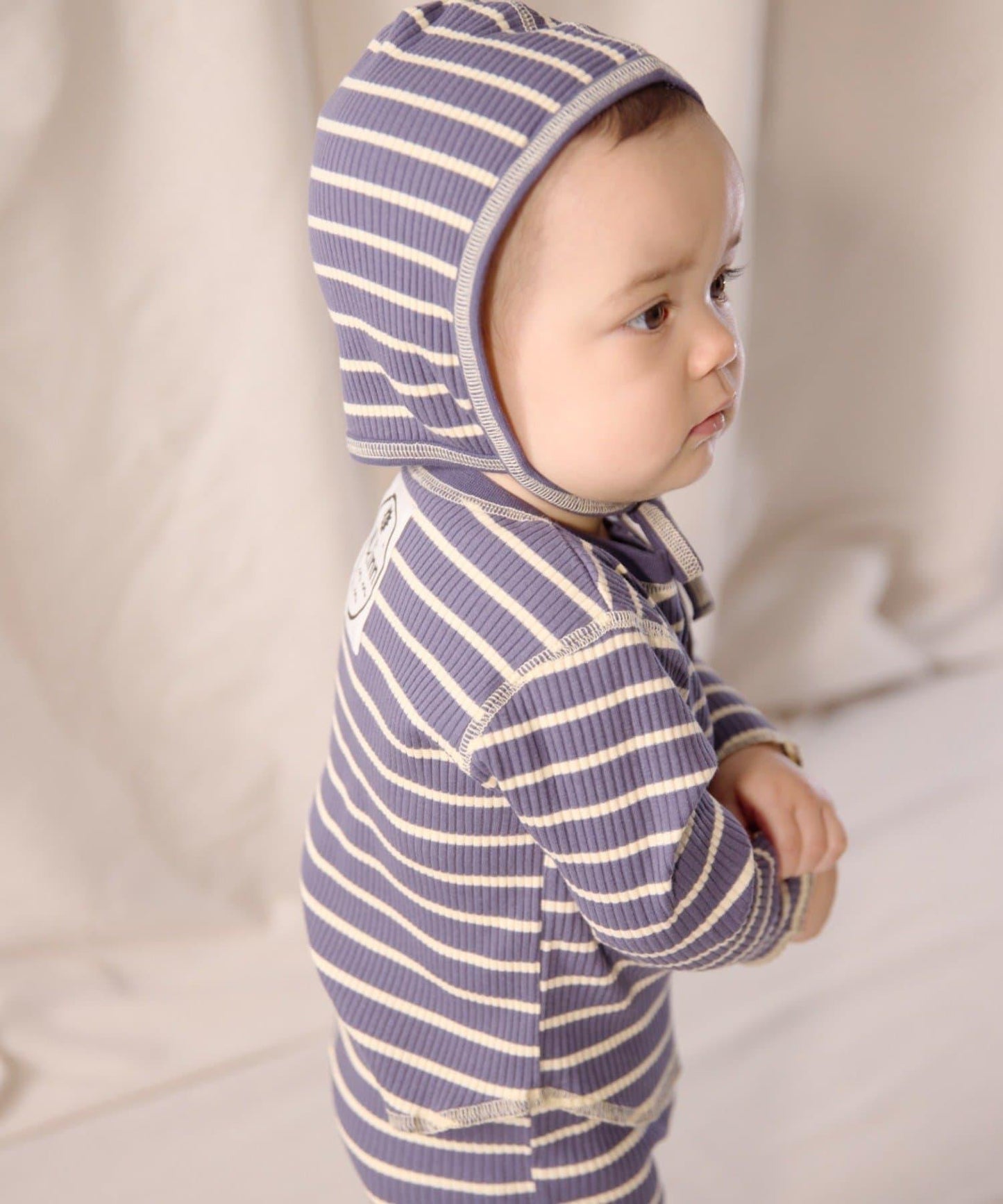 【寶寶】【欽】條紋肋織亨利領上衣