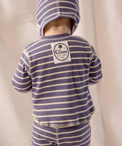 【寶寶】【欽】條紋肋織亨利領上衣