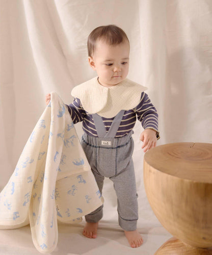 【寶寶】【欽】條紋肋織亨利領上衣