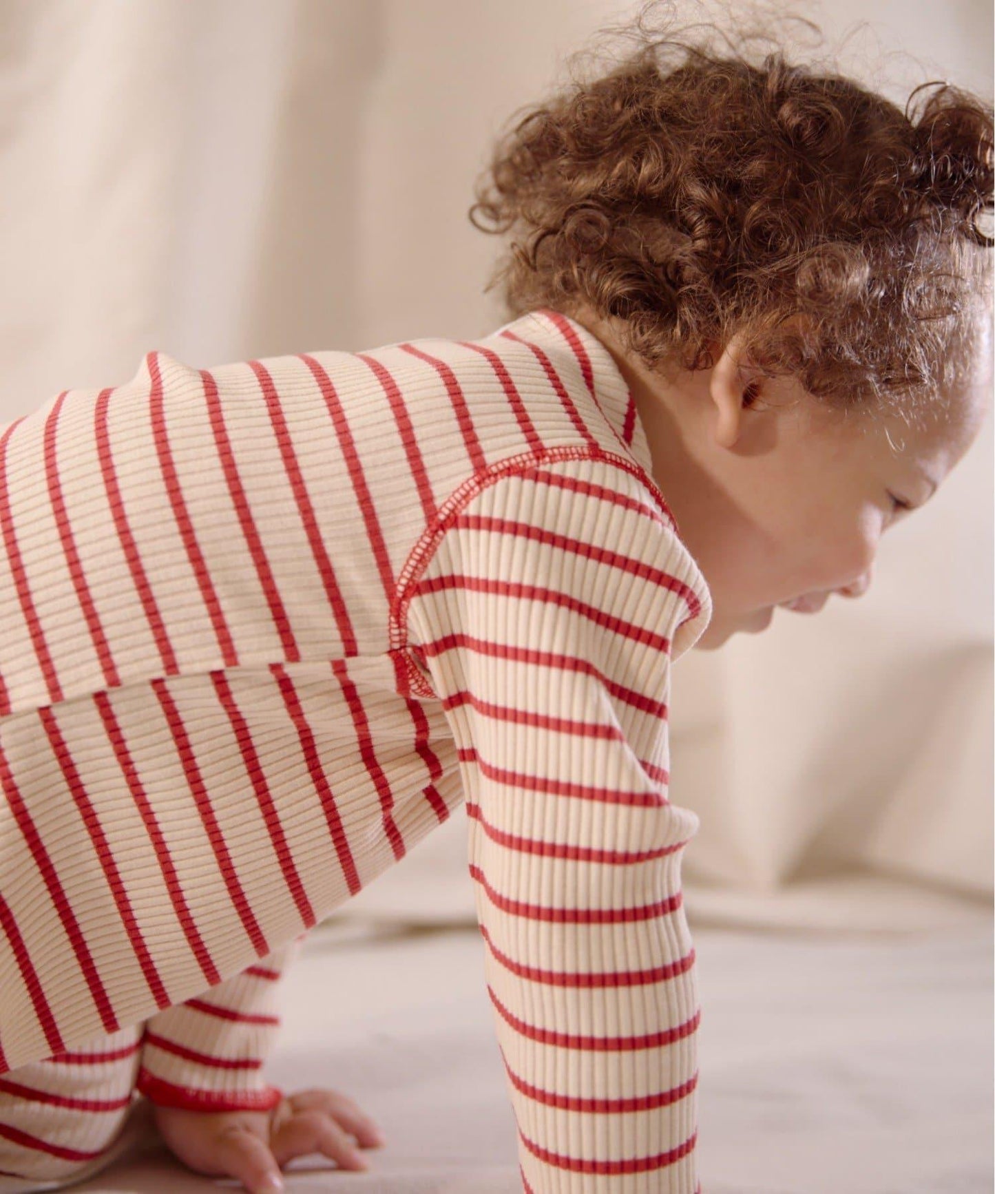 【寶寶】【欽】條紋肋織亨利領上衣