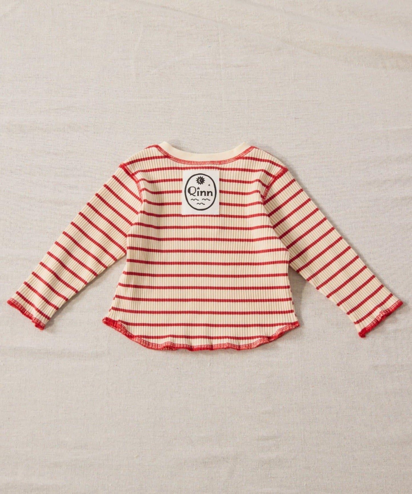 【寶寶】【欽】條紋肋織亨利領上衣