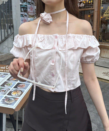 【mystic】[mline]玫瑰花頸帶襯衫