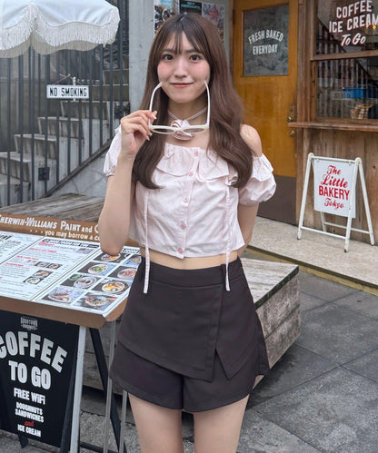 【mystic】[mline]玫瑰花頸帶襯衫