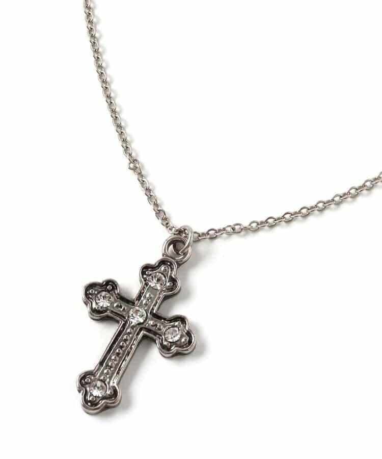 交叉圖案吊墜項鍊