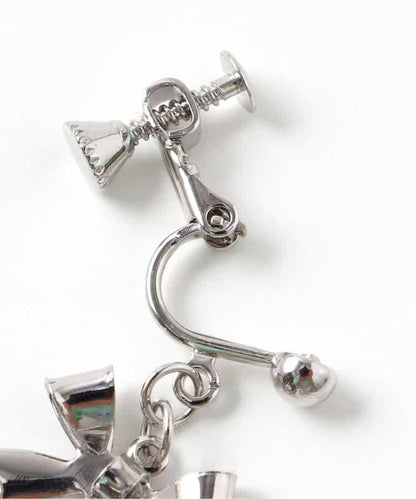 十字花飾天使耳環