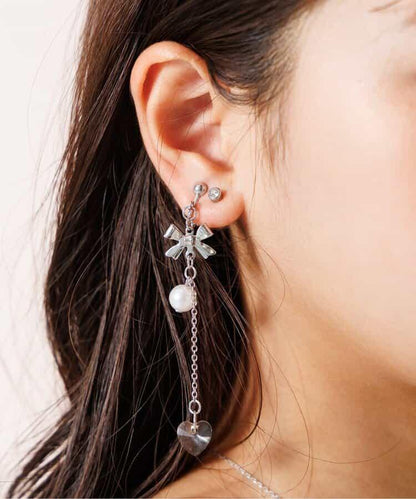 十字花飾天使耳環