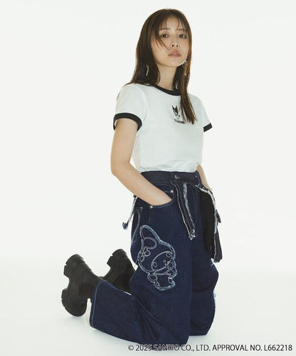 SANRIO 美樂蒂 庫洛米 撞色邊T恤