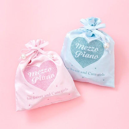 25週年紀念 閃亮愛心標誌束口袋