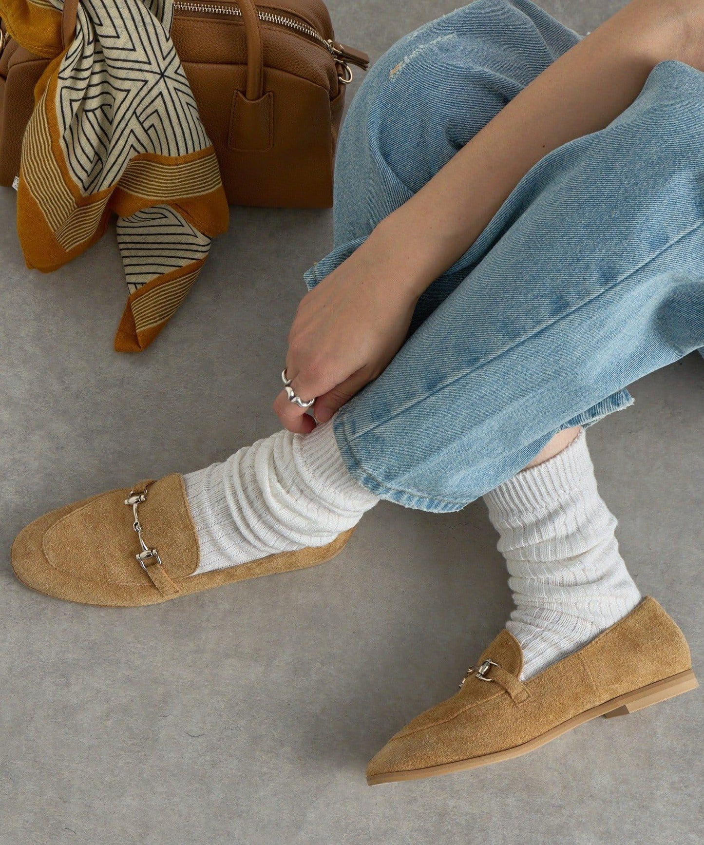 【時尚風格的腳部】棉質條紋襪