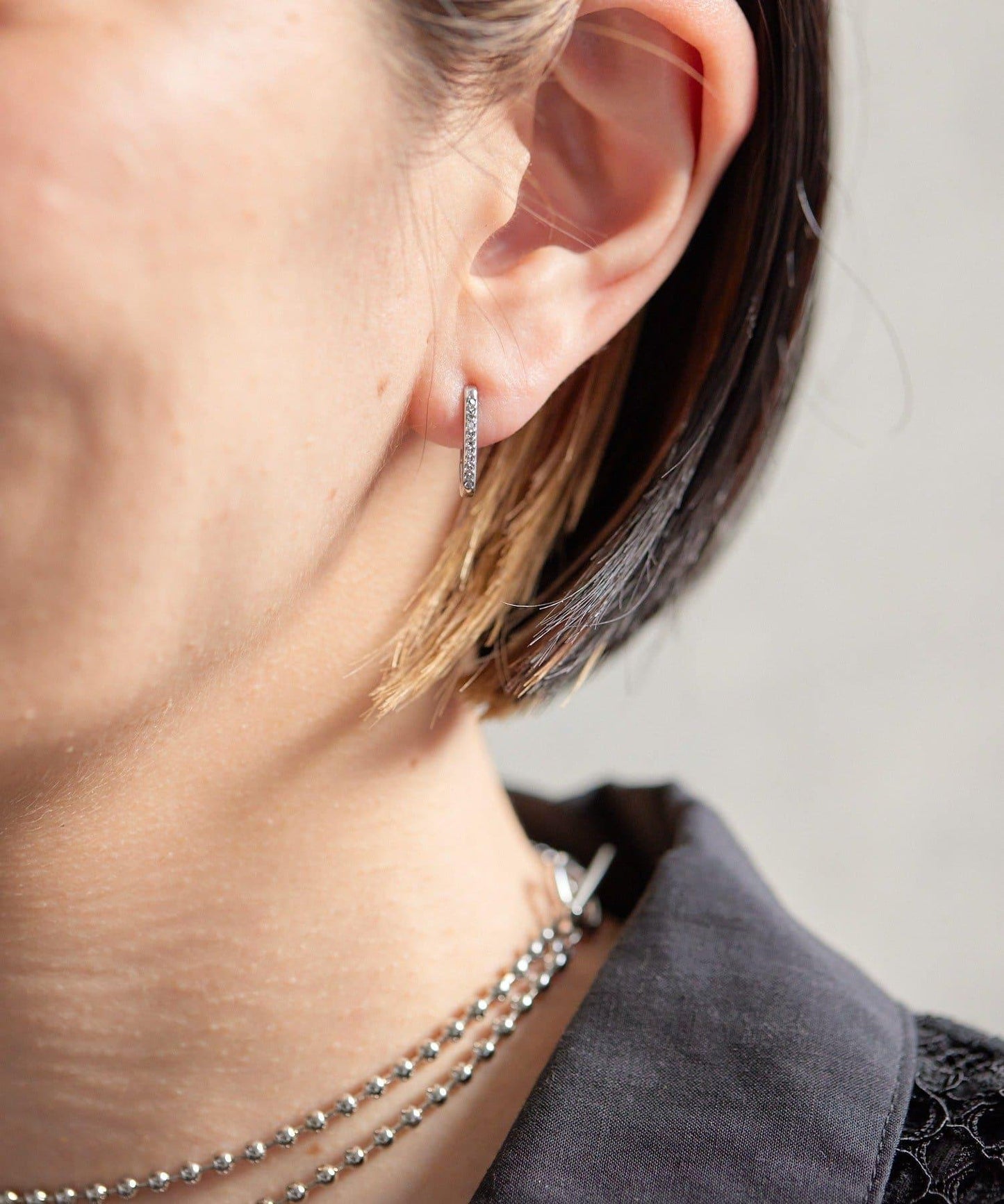 ear PAPILLONNER 水晶迷你耳圈耳環