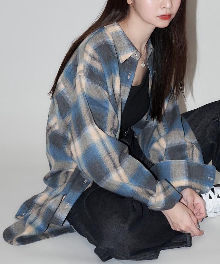 超大號格子襯衫