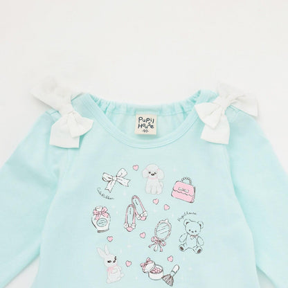 下襬波浪邊圖案長袖T恤