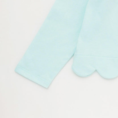 下襬波浪邊圖案長袖T恤