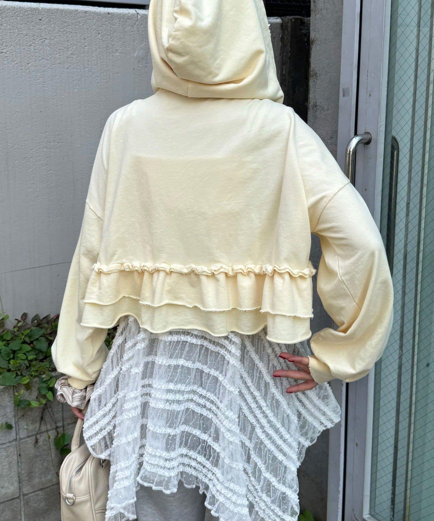 【Ciaopanic】CP標誌荷葉邊層疊破洞衛衣