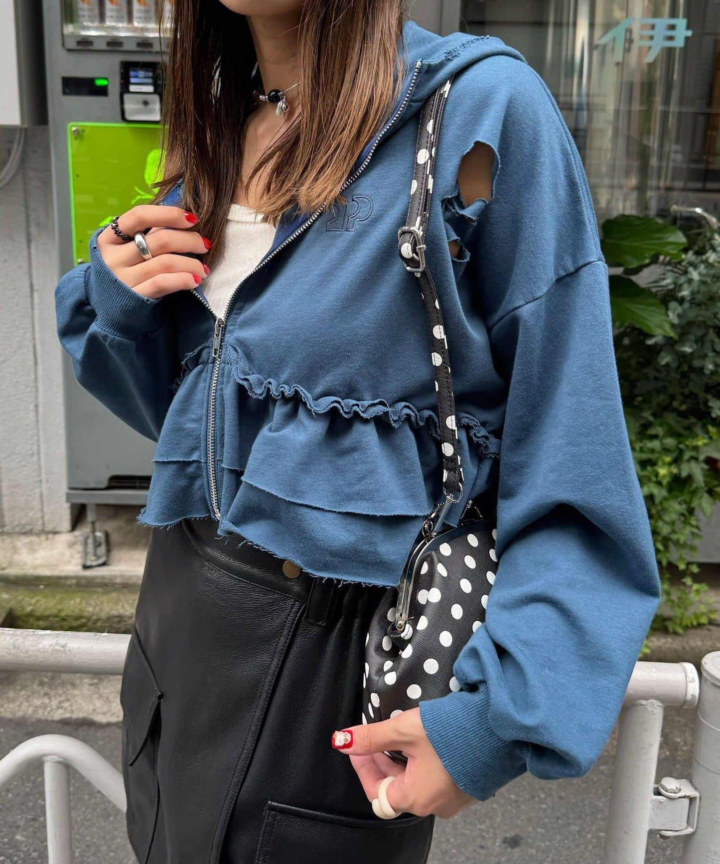 【Ciaopanic】CP標誌荷葉邊層疊破洞衛衣