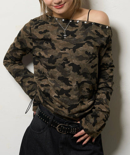 【AW】混搭鉚釘吊帶上衣