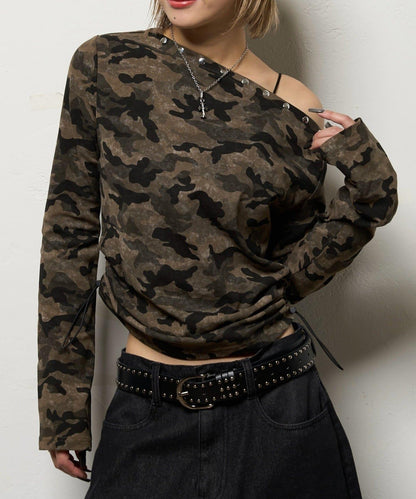 【AW】混搭鉚釘吊帶上衣