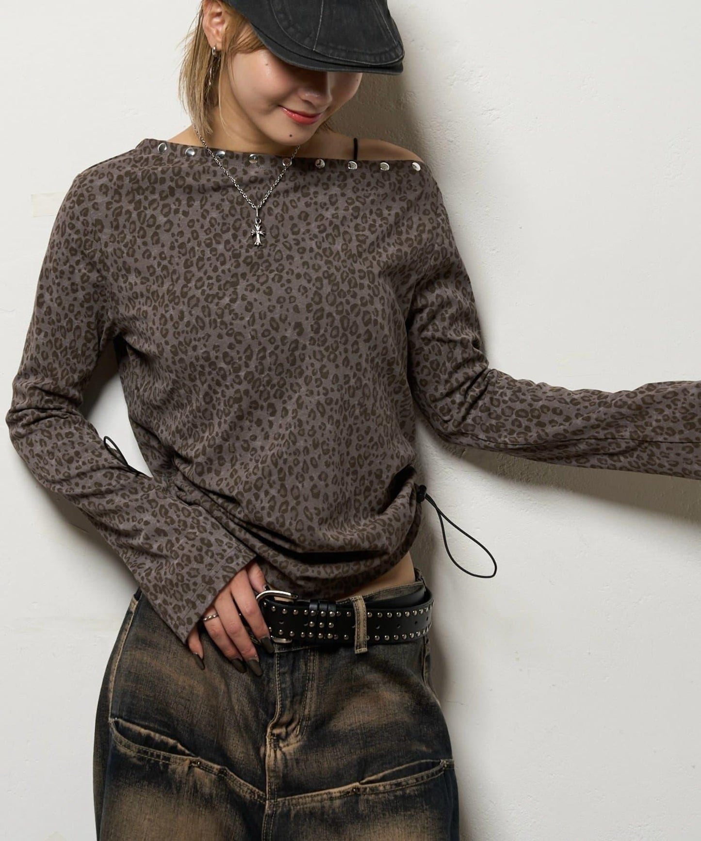 【AW】混搭鉚釘吊帶上衣