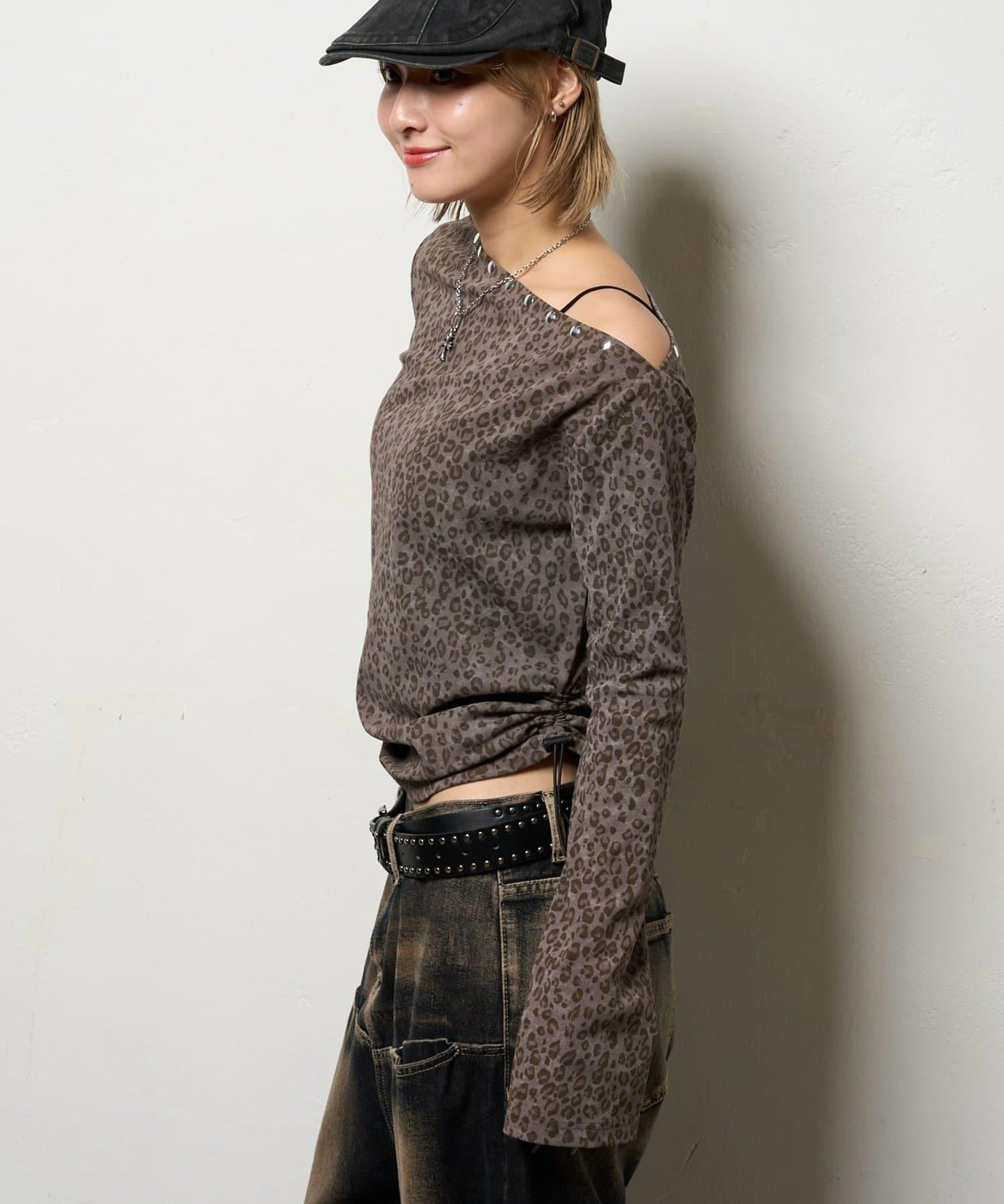 【AW】混搭鉚釘吊帶上衣