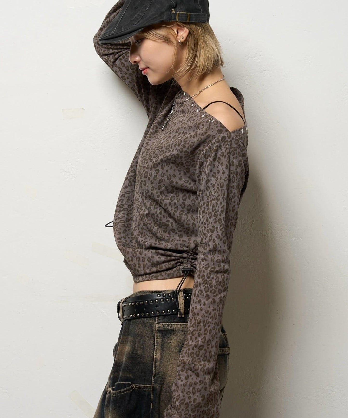 【AW】混搭鉚釘吊帶上衣