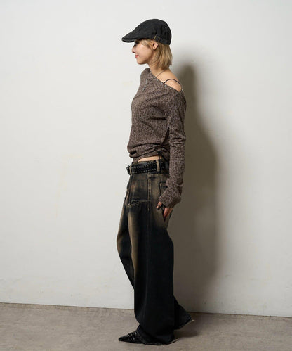 【AW】混搭鉚釘吊帶上衣