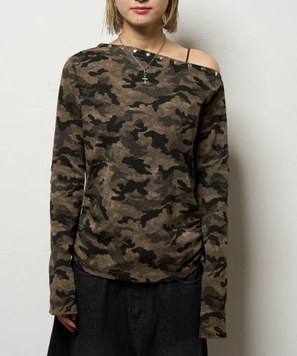 【AW】混搭鉚釘吊帶上衣