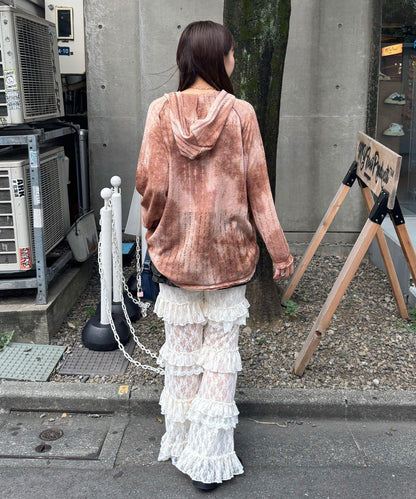 層疊蕾絲荷葉邊裙褲