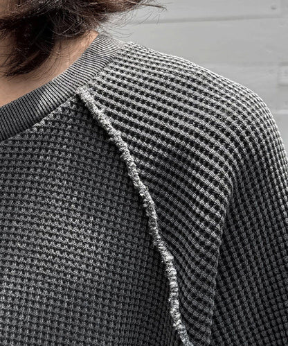 顏料呢華夫餅亨利領T恤