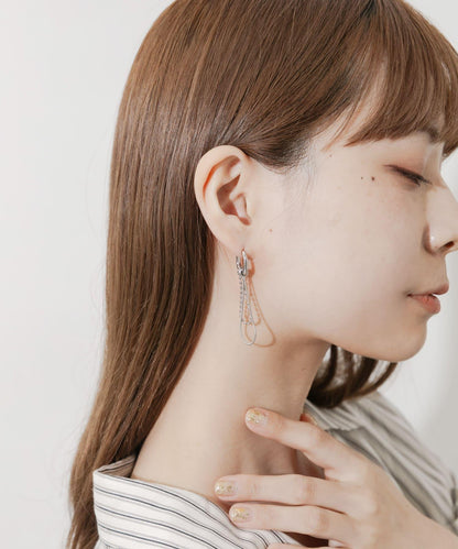 金屬鏈條兩用圈形耳環