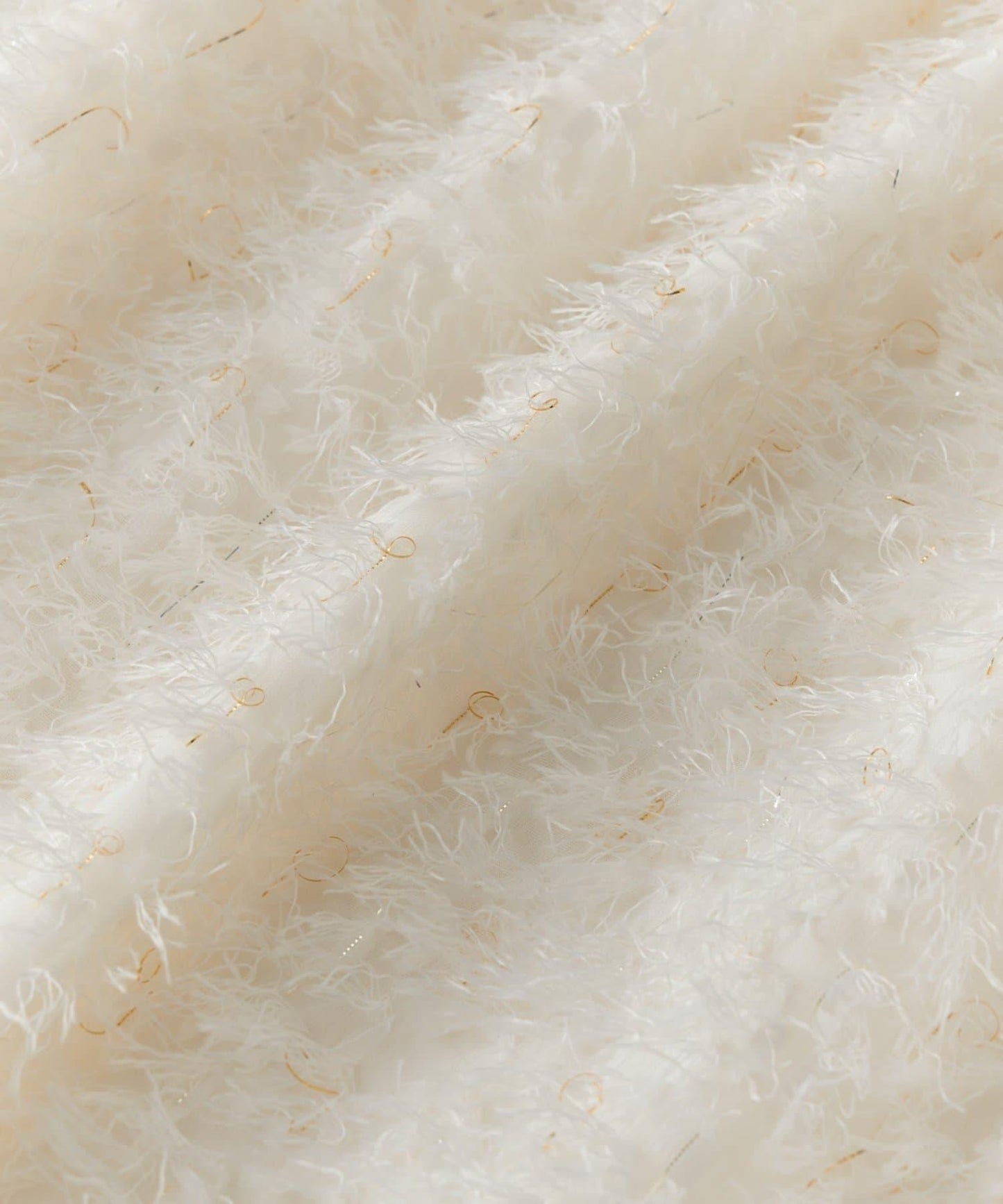 閃光羽毛提花荷葉領襯衫