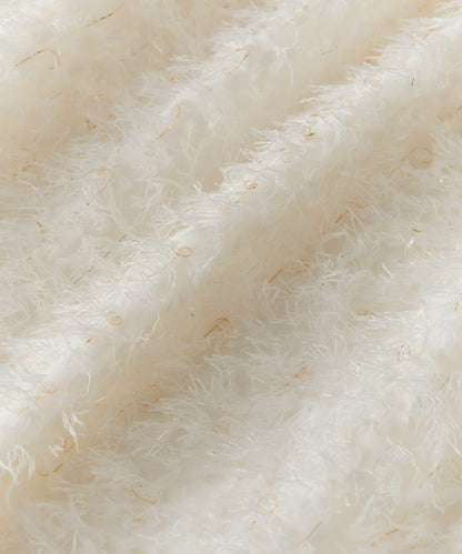 閃光羽毛提花荷葉領襯衫