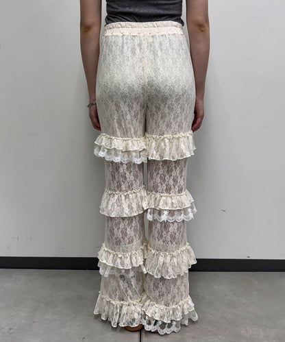 層疊蕾絲荷葉邊裙褲