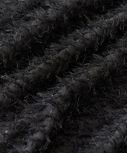 閃光羽毛提花荷葉領襯衫