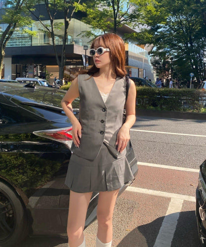 帶子款盒子褶皺短褲
