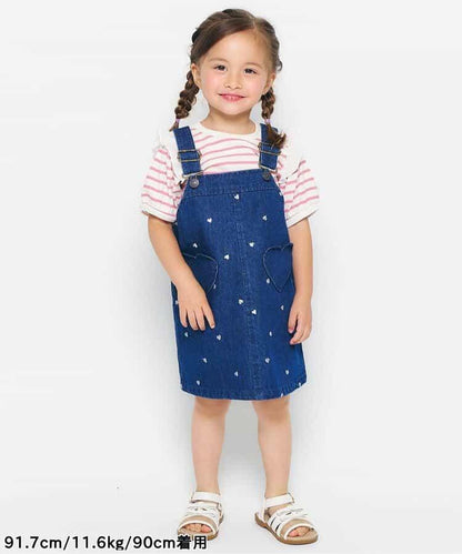 肩褶邊花朵圖案T恤