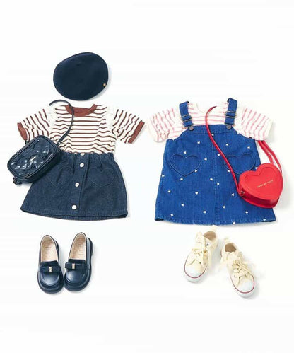 肩褶邊花朵圖案T恤