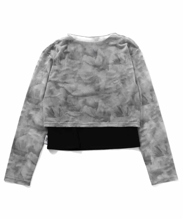 大理石紗線T恤和背心套裝