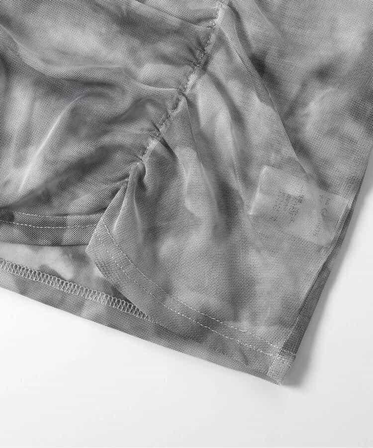 大理石紗線T恤和背心套裝