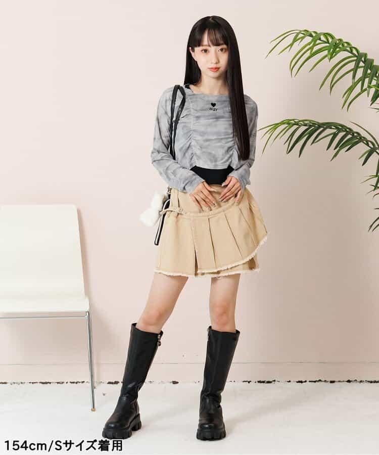 大理石紗線T恤和背心套裝